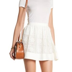 Elizabeth and James Bianca Floral-Macrame Skirt